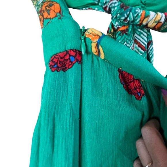 Free People Bali Birds of Paradise Floral Flowy Strapless Wide Leg Jumpsuit SZ S - Picture 9 of 15